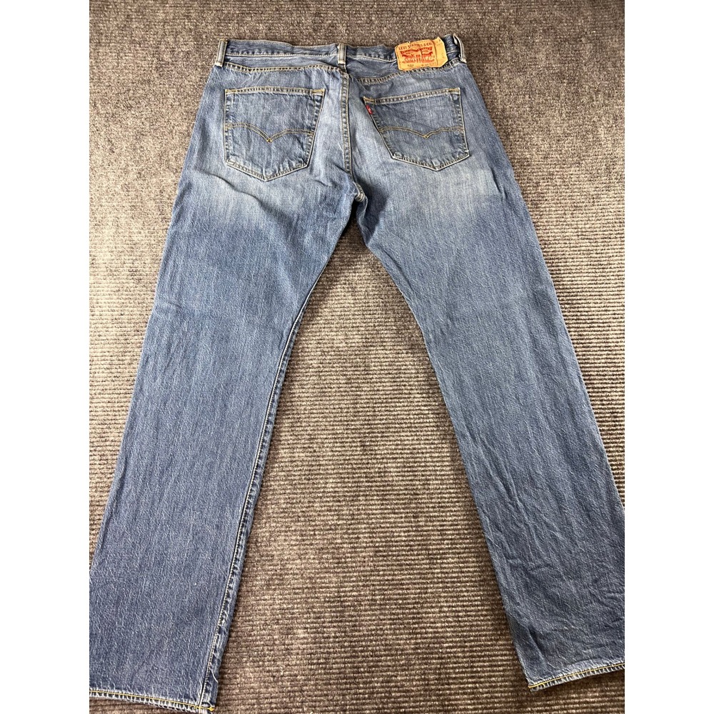 Levi's 504 Straight Leg Jeans Mens 36x34 Blue Medium Wash Red Tab Denim - Picture 7 of 12